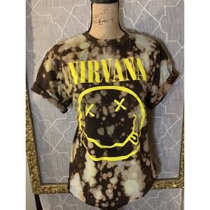 HANDMADE Vintage NIRVANA 90’s Tie Dye RARE shirt Bleach Tour Merch Cobain Tee M